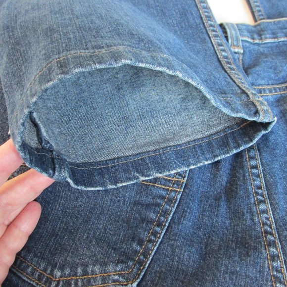 Ikeda Straight-Leg High-Rise 1990s Dark-Wash Blue Jeans Size 32 *no back patch* - Picture 7 of 10